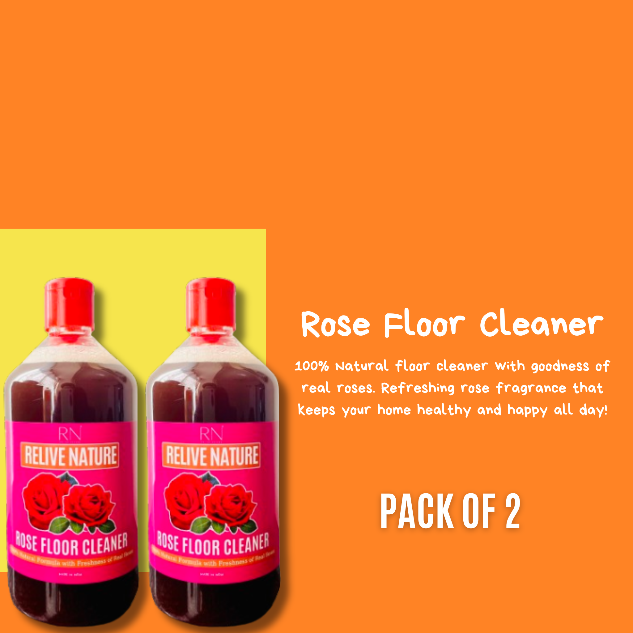 Rose Floor Cleaner - (Pack of 2- 500ml each)