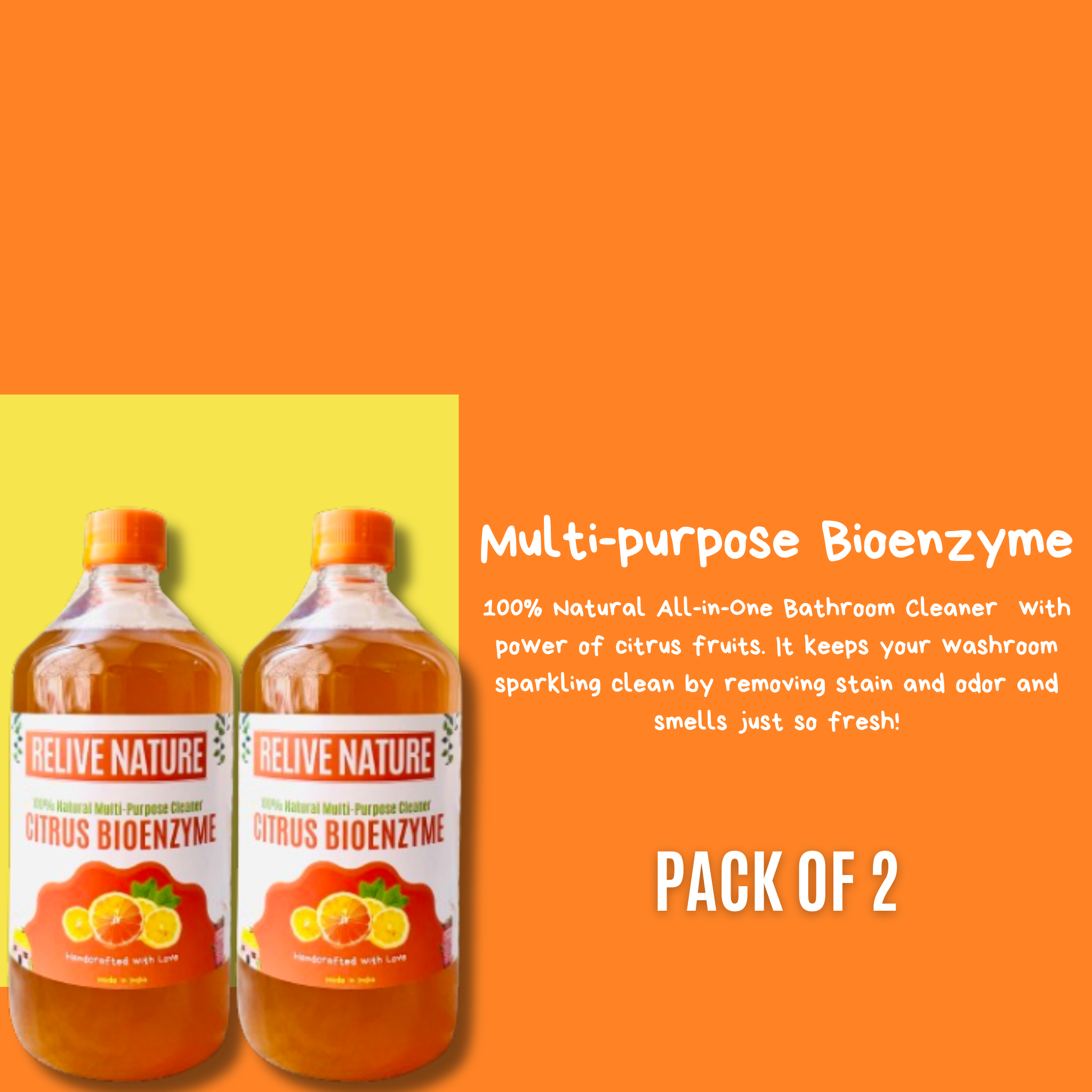 Citrus Bioenzyme (Pack of 2-500ml each) Multi-purpose Cleaner for Home and Office